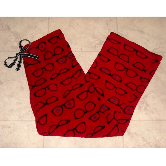 Faded Glory Other - Cute Nerdy Glasses and Hearts Fleece Pajama Pants